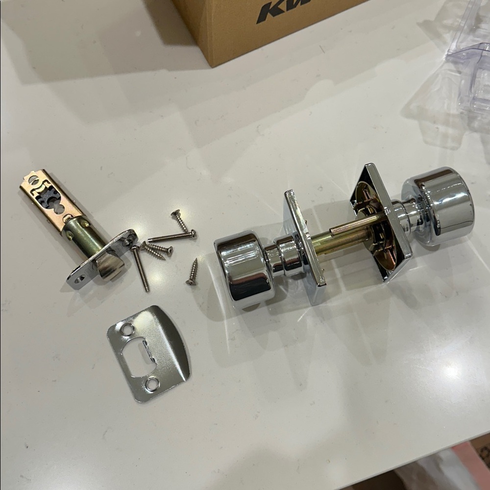 Polished Chrome passage Door Knobs with Hardware